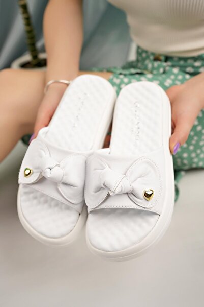 Nesil Shoes Dvm 650 White Massage Sole Women's Slippers