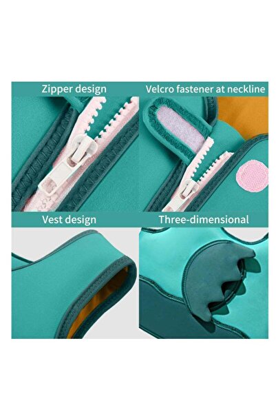 Cuken Kids Swimming Vest, Adjustable Buoyancy Float Jacket for Training (Green)