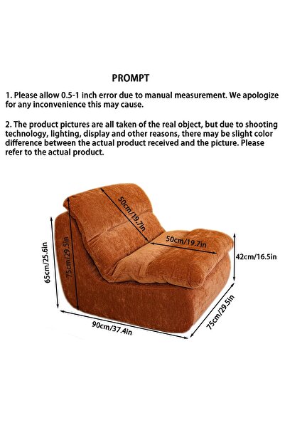 XINYUEMAIC Beanbag chair, high-density foam couch, chenille single chair, leisure chair reading chair