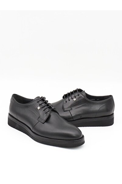 Fosco 2980 Black Genuine Leather Eva Sole Men's Shoes