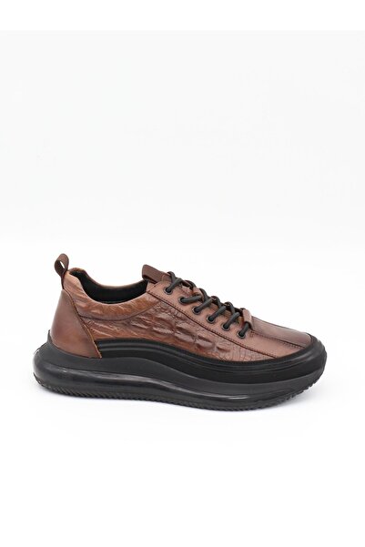 Guja 23K504 Brown Genuine Leather Air Sole Men's Sneakers