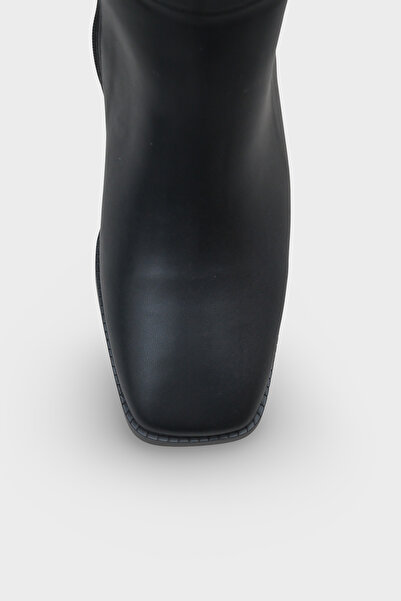 Capone Outfitters Merilyn Blunt Toe Thick Mid-Heeled Zippered Long Women's Boots