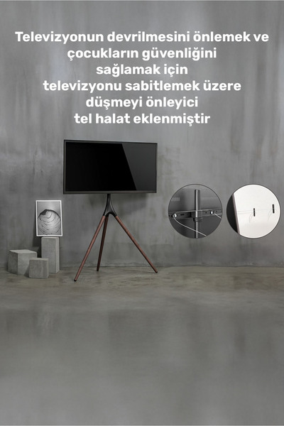 NPO حامل تلفزيون خشبي متوافق مع معيار VESA مقاس 45-65 بوصة طراز STD1246F 360 ° حامل تلفزيون محمول قابل للدوران