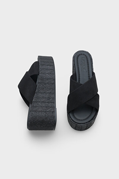 Capone Outfitters Vina Platform Cross Strap Women's Slippers