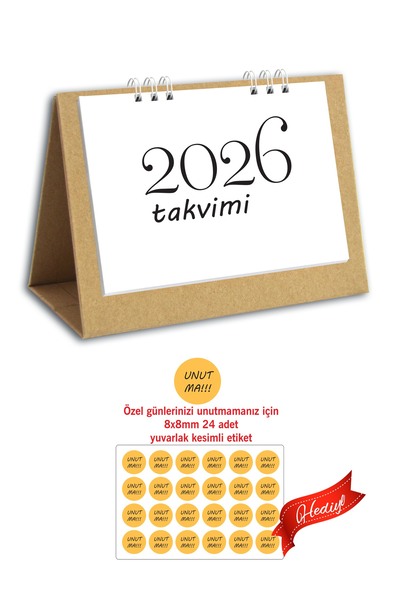 cabuk baskı 2026 Takvim, 2026 Masa Takvimi 2026 Üçgen Takvim, 2026 Spiralli Masa Takvimi