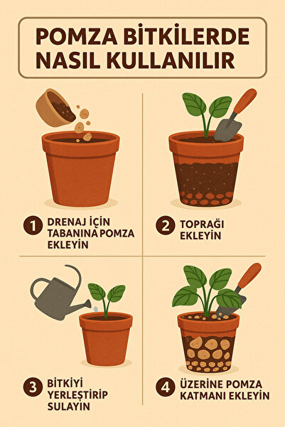 plant-home Kırmızı Pomza Taşı 5-15 Mm 5 Litre Volkanik Cürüf Ponza Taşı Lav Kırığı