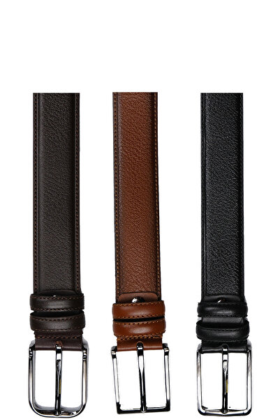 CüzCan Шкіряний ремінь для чоловіків, ширина 3 см, коричневий, тютюновий, чор...