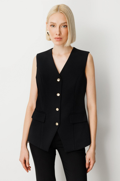 Ekol Минималистична дамска жилетка без ръкави с V-образно деколте - стилна и елегантна