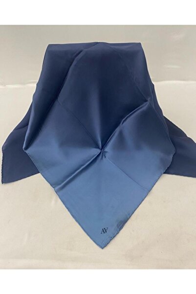 Armine Düz Renk Lacivert Renk Geçişli Degrade Sura Ipek Eşarp Altınoluk