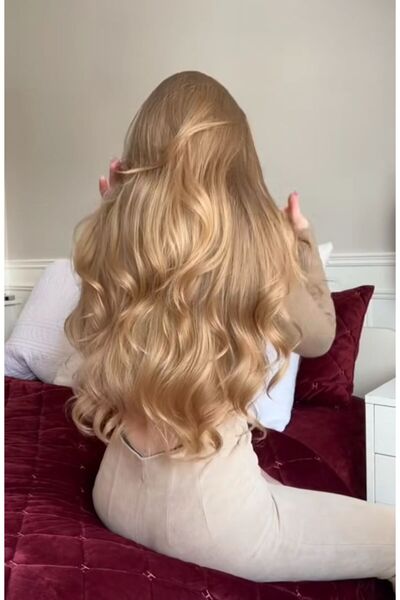 REMY HAİR Uzun Boy Bebek Sarısı Fiber Sentetik Perçemli Peruk