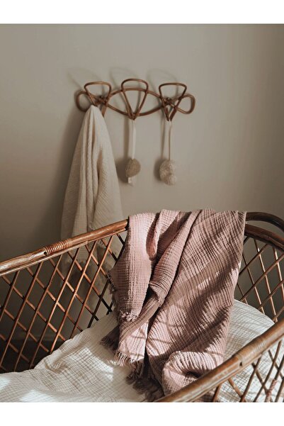 Cigit 80X120 cm Powder Pink Four Layers Tassel Blanket