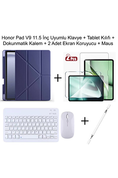 Yesnıce Honor Pad X9 11.5 İnç Uyumlu Standlı Kılıf Ve Dokunmatik Kalem Ve Kla...