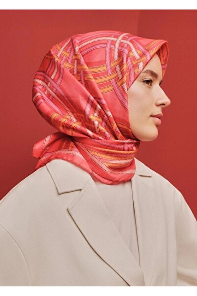 Armine Eșarfă de mătase Sura 9333-38 Model mixt cu flori de rodie