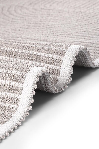 Bluenity Portal Natural Cotton 2-Piece Bath Mat Set 60X100 50X60 cm Stone