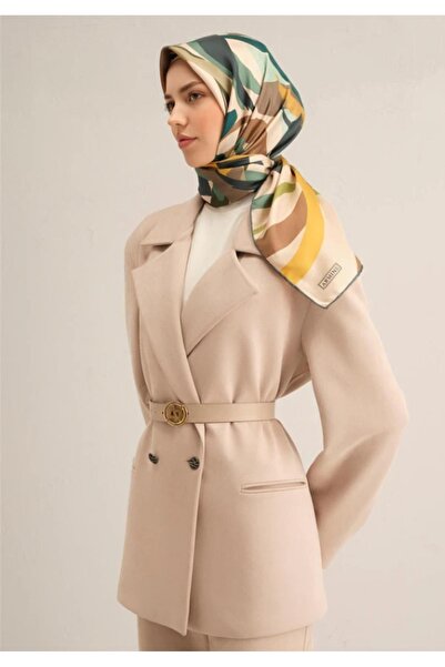 Armine Sura Silk Scarf 9328-07 Cream Mixed Pattern