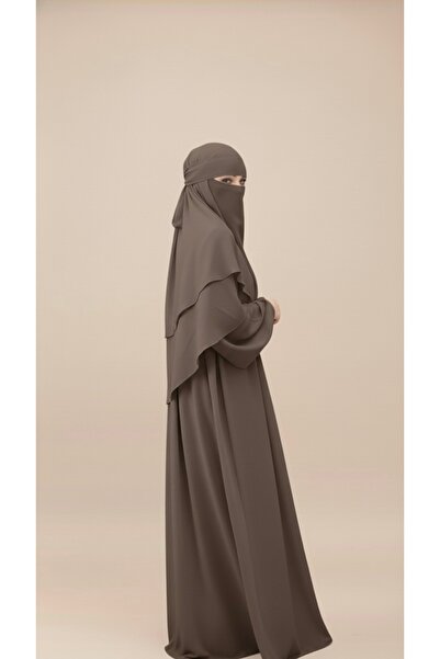 Atelier Cheval Medina Silk Souffle Dress Veil Set, Hajj Umrah Women's Ferace Set, Hijab Dress Set (3 Pieces)