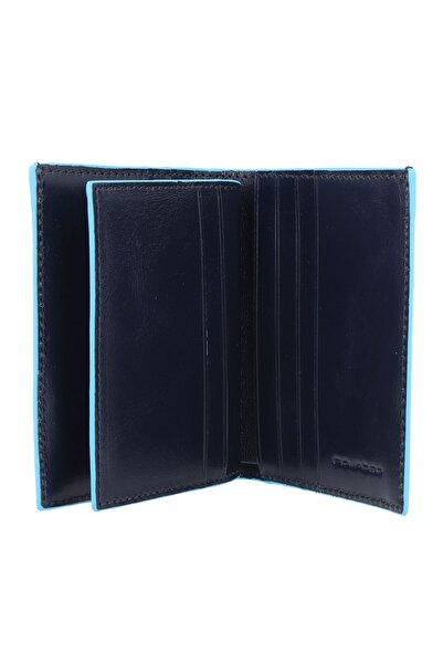 PIQUADRO Blue Square, Leather Card Holder, PP1518B2, Genuine Blue, Unisex