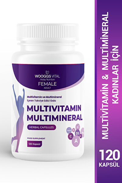 Hotay Nutrition Wooggs Vital Yetişkin Kadınlar İçin Multivitamin ve Multimineral İçeren Takviye Edici Gıda – 120 Kapsül