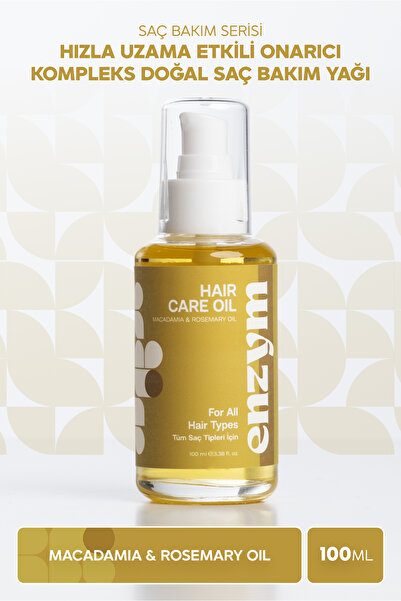 ENZYM COSMETICS Hızla Uzama Etkili, Onarıcı Kompleks Doğal Saç Bakım Yağı 100...