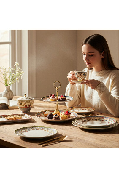 Lucky Art Fiora Bone 19cm Set of 6 Plates