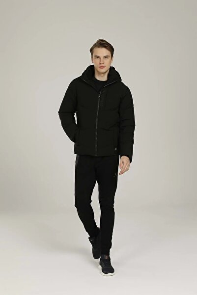 lumberjack Ανδρικό μαύρο παλτό Luis Coat 3pr