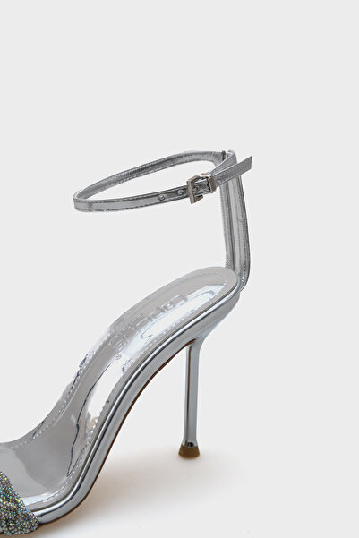 Capone Outfitters Daisey Heeled Stone Banded Ankle Banded Metallic Stylish Women's Sandals