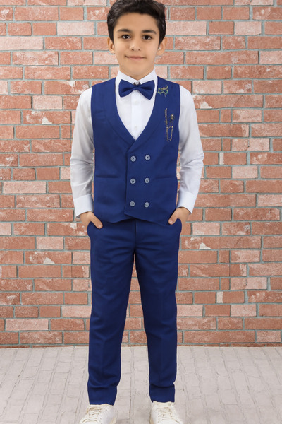 HAYTA Детска жилетка Комплект риза 0-1 години - 14 години Сребърен сакс