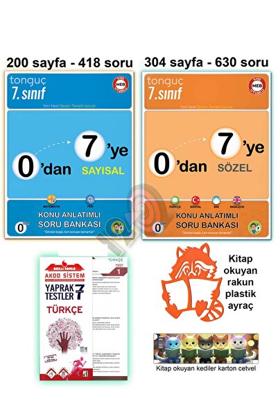 Tonguç Yayınları 7. Sınıf 0'dan 7'ye Konu Anlatımlı Soru Bankası Seti Yaprak ...