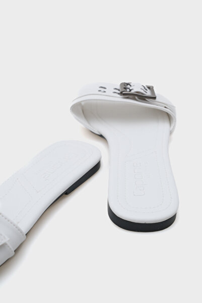 Capone Outfitters Katha Metal Buckle Flat Heeled Blunt Toe Women's Slippers