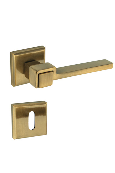 zerafev Vizyon Kare Rozetli Alüminum Kapı Kolu (Oda/Yale/WC) Antik