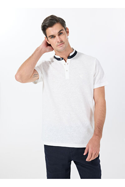 FABRIKA COMFORT Hakim Yaka Düz Kırık Beyaz Erkek T-Shirt FC5SM-TST 2115