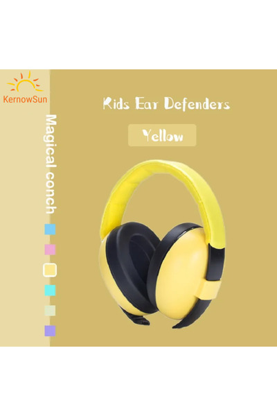 KERNOWSUN baby and child noise-reducing earmuffs, 3-36 months, yellow