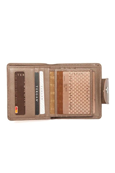 Tergan Beige Genuine Leather Women's Wallet - S1Cb00005674-B56