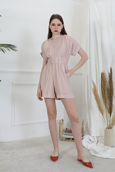 Foremia Linen Jumpsuit-Beige