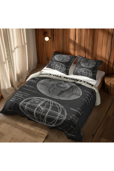 The Lucid Lab Millennium Falcon Ivory & Death Star Chalkbord Двосторонній ком...