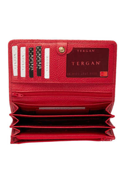Tergan Red Genuine Leather Women's Wallet - S1Cb00005787-B68