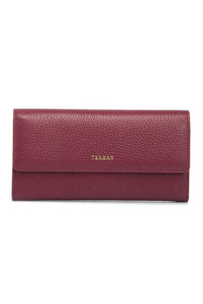 Tergan Claret Red Genuine Leather Women's Wallet - S1Cb00005719-M71