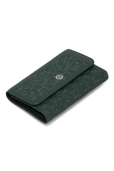 Tergan Verde piele naturală Femei portofel - S1CB00005788-N8U