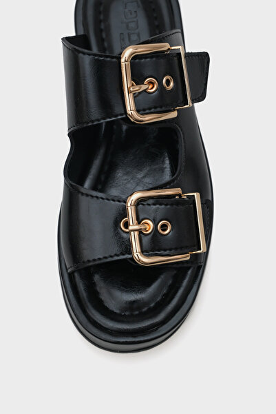 Capone Outfitters Marley Double Buckle Wedge Heeled Women's Slippers