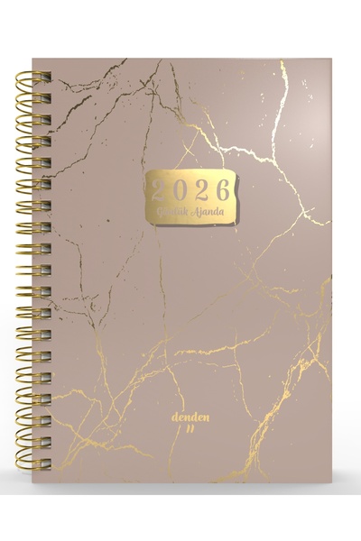 denden Spiral 2026 Agenda Marble Beige
