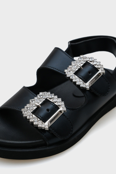 Capone Outfitters Mariel Stone Double Buckle Back Velcro Women's Comfort Sandals