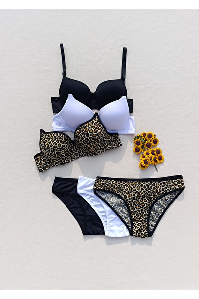 siyalife Набір нижньої білизни з бюстгальтером з пуш-апом і трусиками, 3 предмети