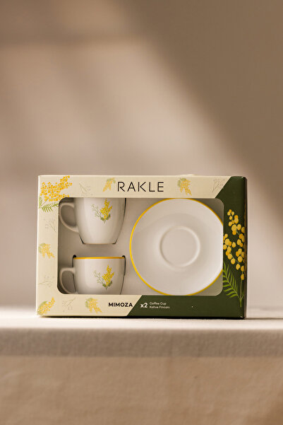 Rakle Mimoza Ceramic 2-Piece Coffee Cup Set 110 Cc