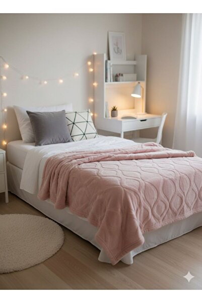 Taç Crystal Single Thick Embossed Blanket Dark Brown