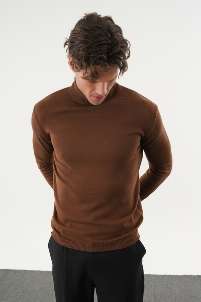 No Way Ανδρικό πουλόβερ εφαρμοστό Fisherman με ψηλό λαιμό Basic