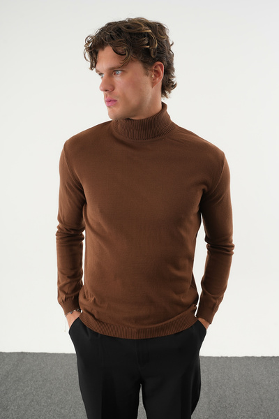 No Way Ανδρικό πουλόβερ εφαρμοστό Fisherman με ψηλό λαιμό Basic