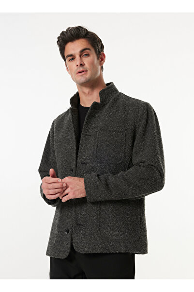 Fabrika Yün Karışımlı Antrasit Erkek Ceket F4WM-CKT 2957