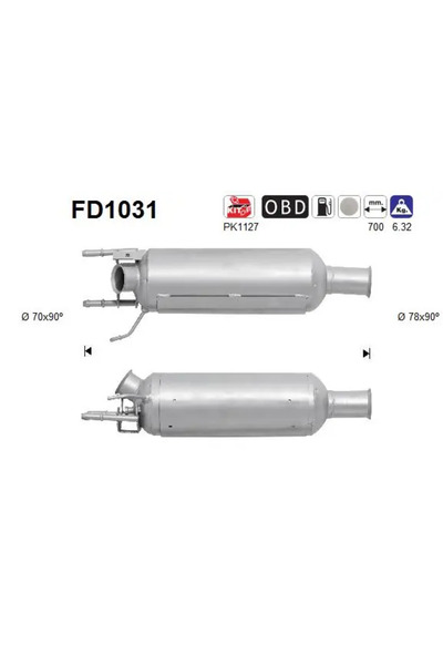 As Filtru Funingine/Particule Sist.De Esapament Citroen C-Crosser Mitsubishi ...