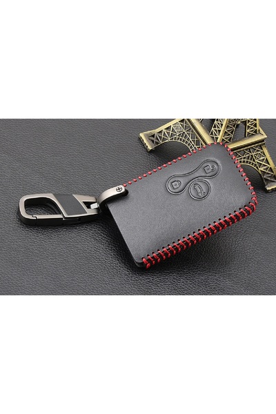 VTH Husă cheie din piele ecologică cu 3 butoane pentru Renault Clio Logan Megane 2/3 Koleos Scenic