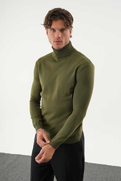 No Way Ανδρικό πουλόβερ εφαρμοστό Fisherman με ψηλό λαιμό Basic